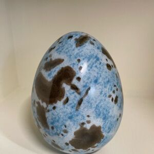 Ceramic large Blue/Brown egg